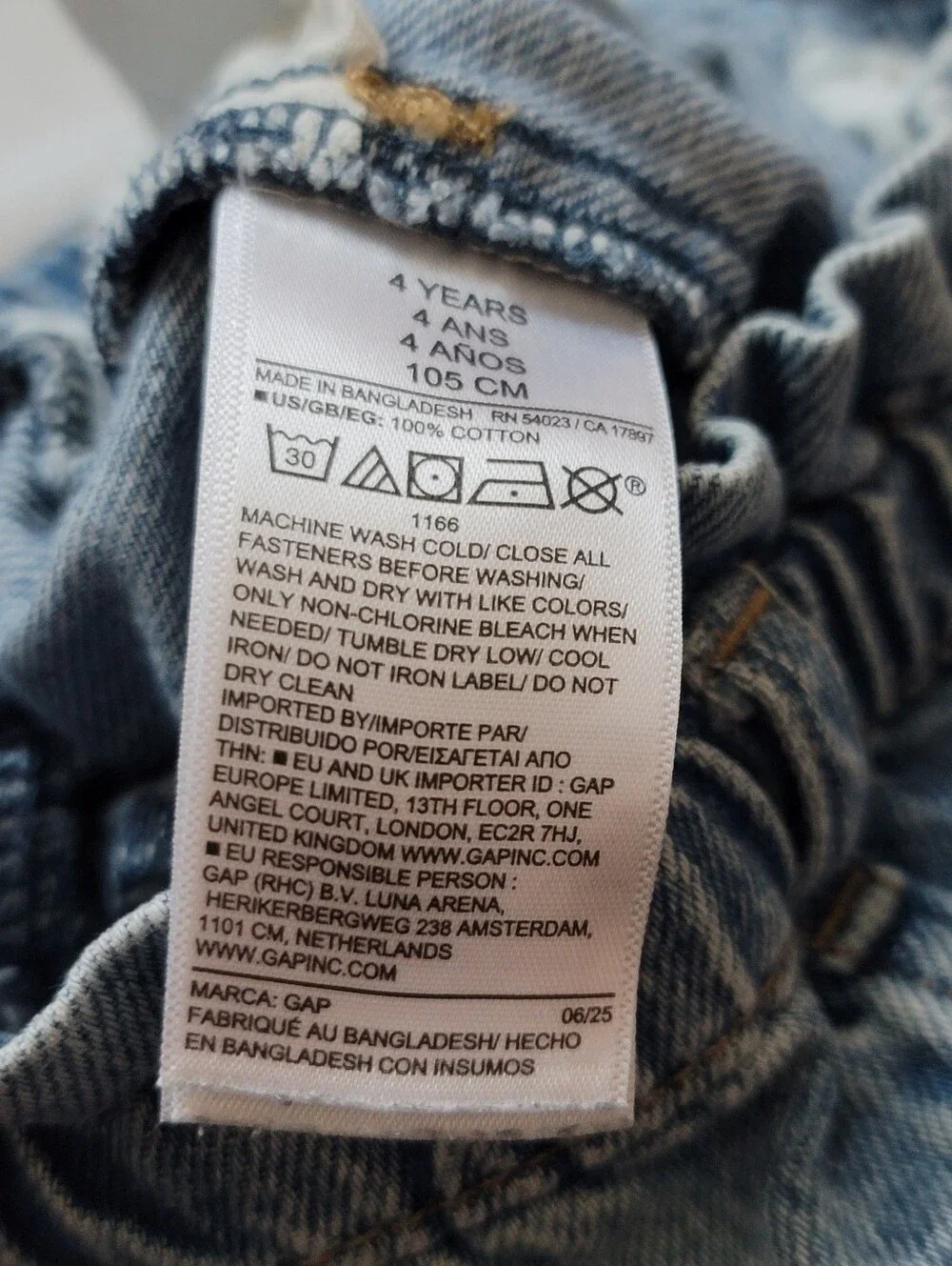Old Navy 4T Barrel Leg Pants Heart Pockets Denim Jeans Light Wash Horseshoe